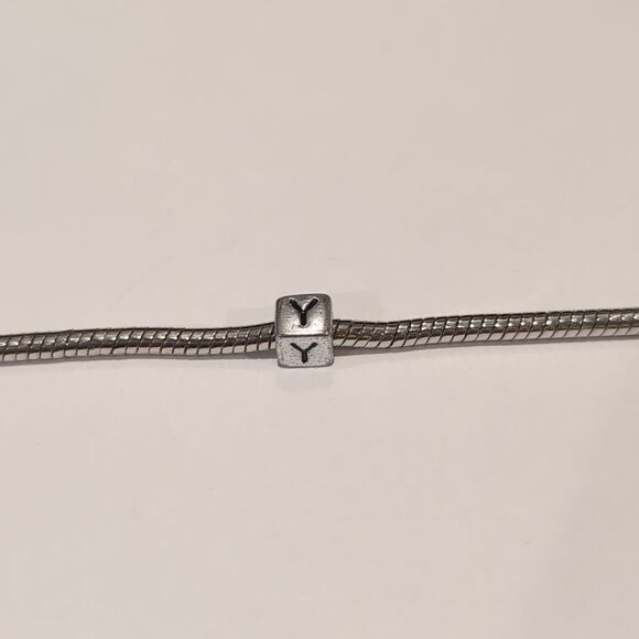 Silver Y Spacer Charm for Pandora Style Bracelet - Picture 4 of 5